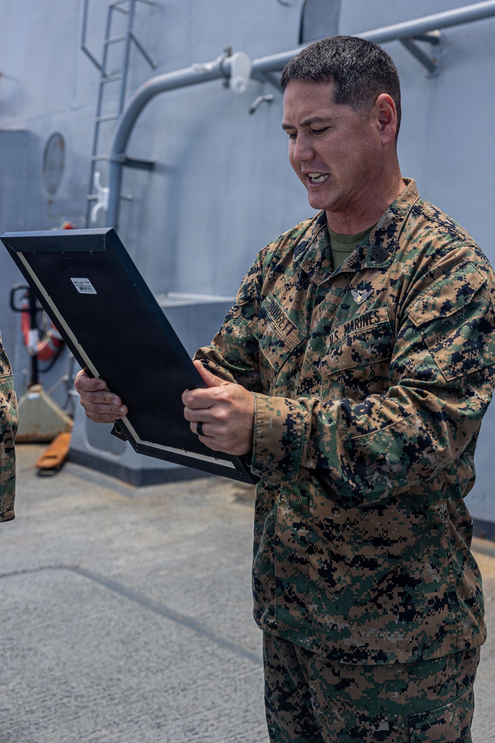 BLT 3/5 Marines gets Promoted Aboard USS Portland