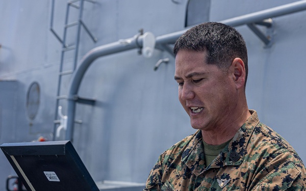 BLT 3/5 Marines gets Promoted Aboard USS Portland