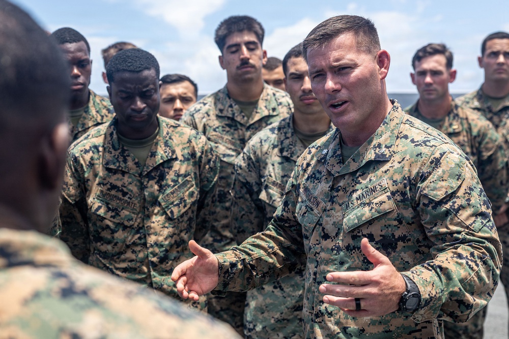 BLT 3/5 Marines gets Promoted Aboard USS Portland