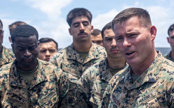 BLT 3/5 Marines gets Promoted Aboard USS Portland