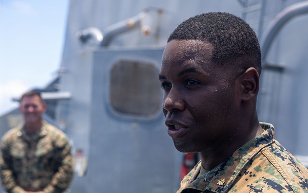 BLT 3/5 Marines gets Promoted Aboard USS Portland
