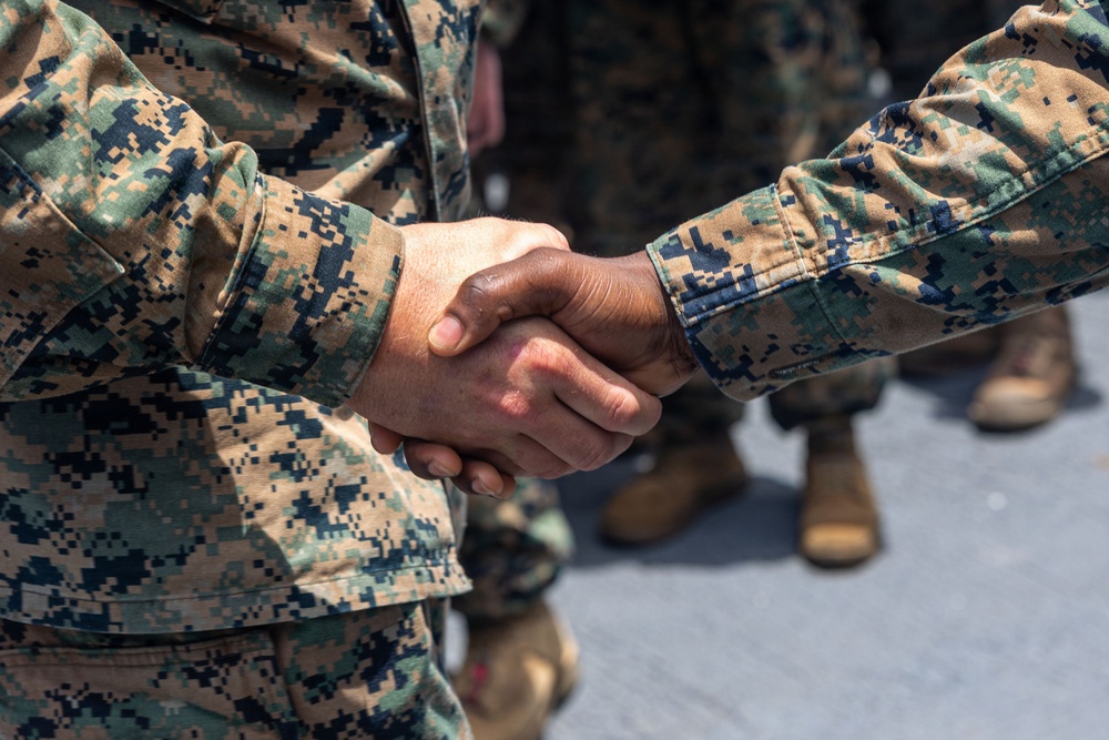 BLT 3/5 Marines gets Promoted Aboard USS Portland