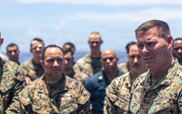 BLT 3/5 Marines gets Promoted Aboard USS Portland