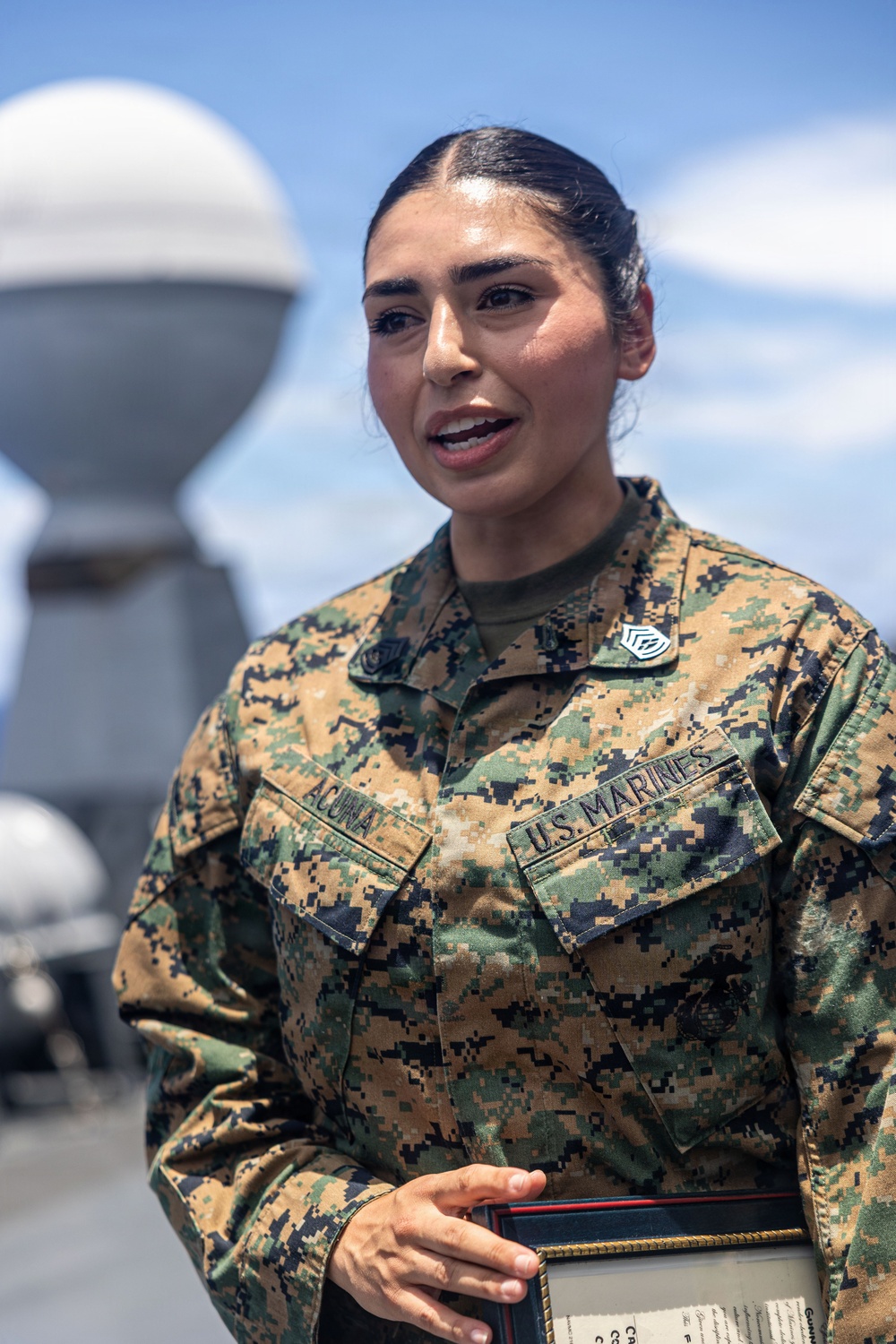 BLT 3/5 Marines gets Promoted Aboard USS Portland