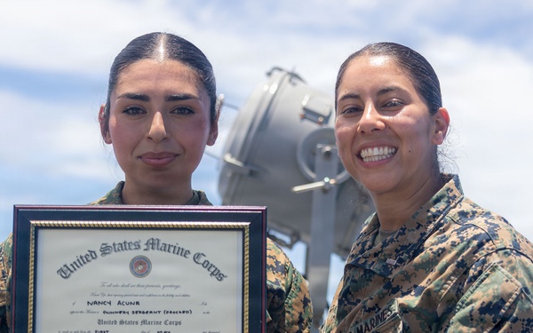 BLT 3/5 Marines gets Promoted Aboard USS Portland