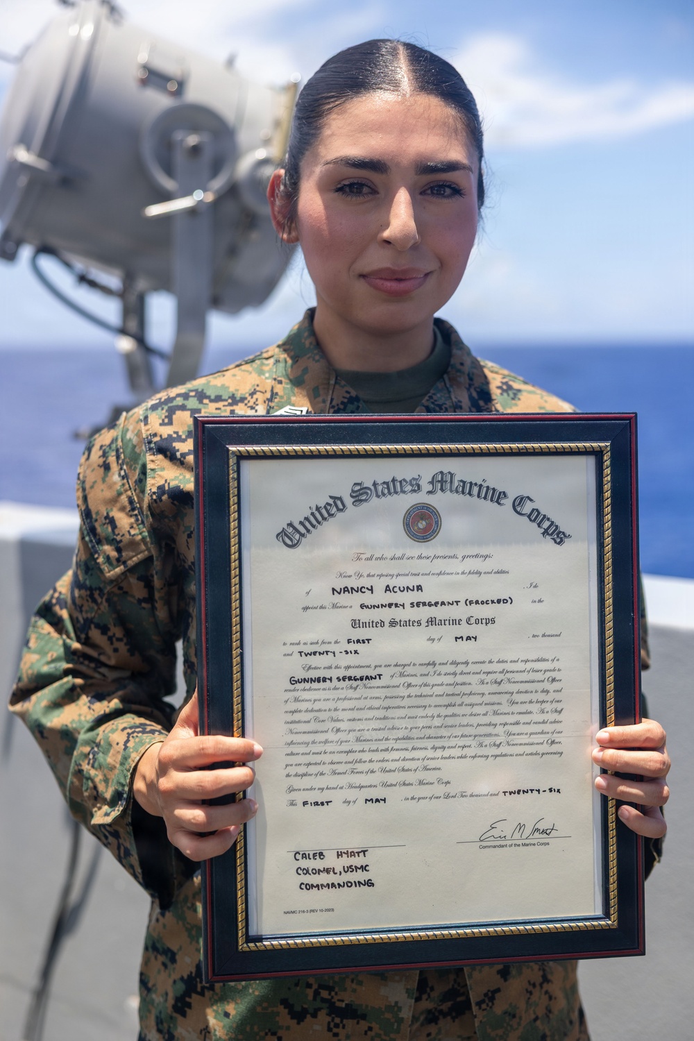 BLT 3/5 Marines gets Promoted Aboard USS Portland
