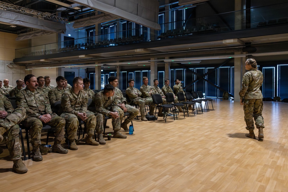 U.S. Army Public Affairs Officer Conducts Media Brief in Lithuania