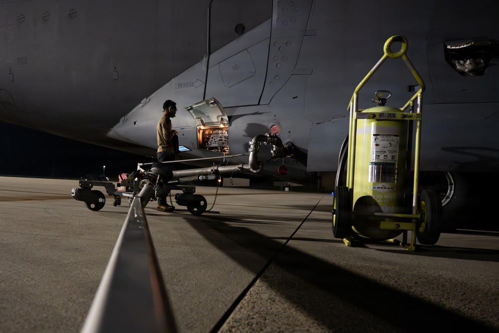 C-17 Globemaster III performs cargo operations within the CENTCOM AOR