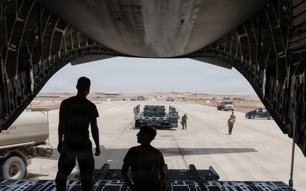 C-17 Globemaster III performs cargo operations within the CENTCOM AOR