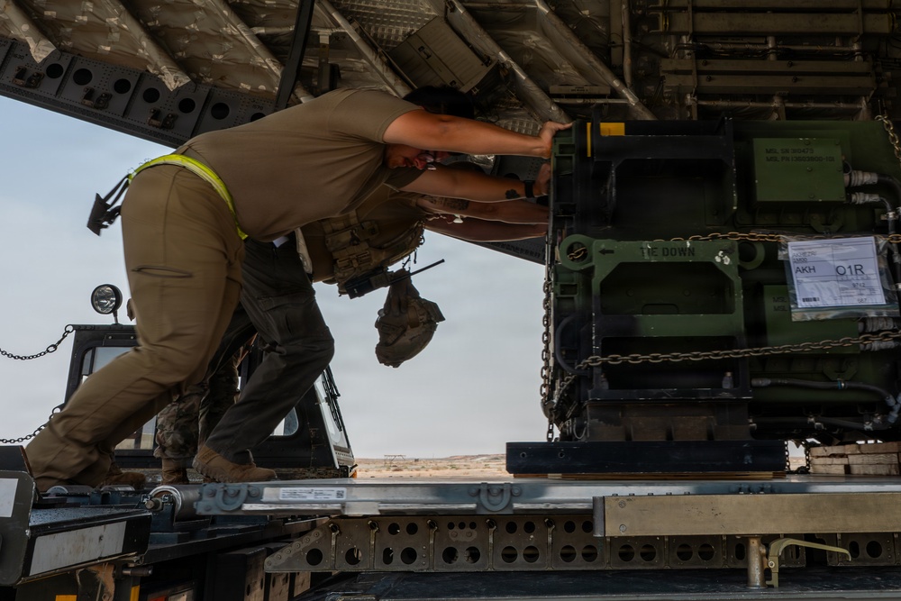 C-17 Globemaster III performs cargo operations within the CENTCOM AOR