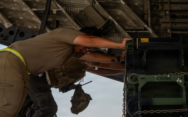 C-17 Globemaster III performs cargo operations within the CENTCOM AOR