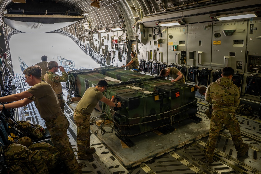 C-17 Globemaster III performs cargo operations within the CENTCOM AOR