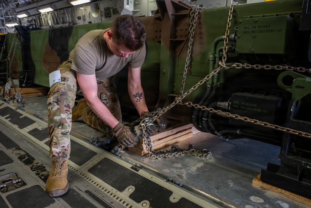 C-17 Globemaster III performs cargo operations within the CENTCOM AOR
