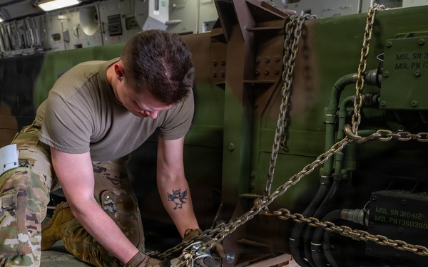 C-17 Globemaster III performs cargo operations within the CENTCOM AOR