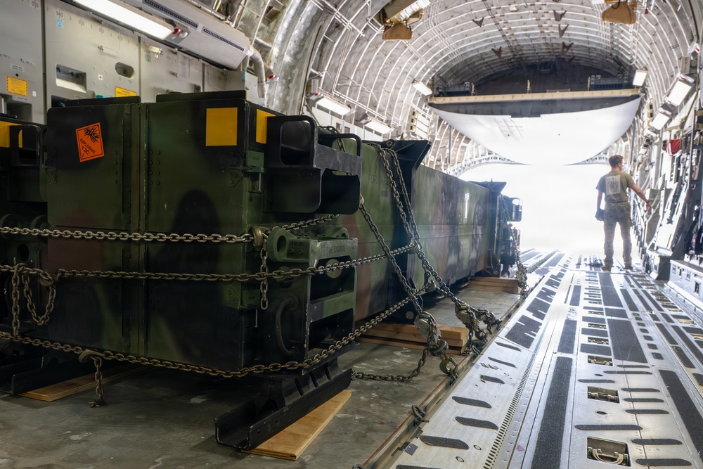 C-17 Globemaster III performs cargo operations within the CENTCOM AOR