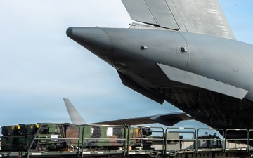 C-17 Globemaster III performs cargo operations within the CENTCOM AOR