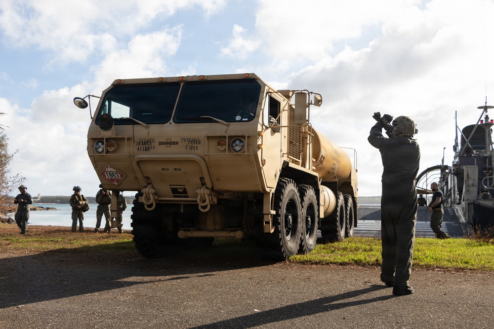Assault Craft Unit 5 Sailors Conduct Fuel Vehicle Transport