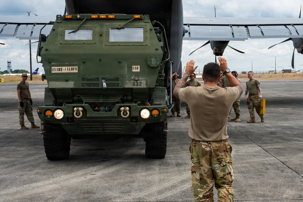 Balikatan 2026: 317th AW, 25ID airlift two HIMARS to Laoag, Philippines