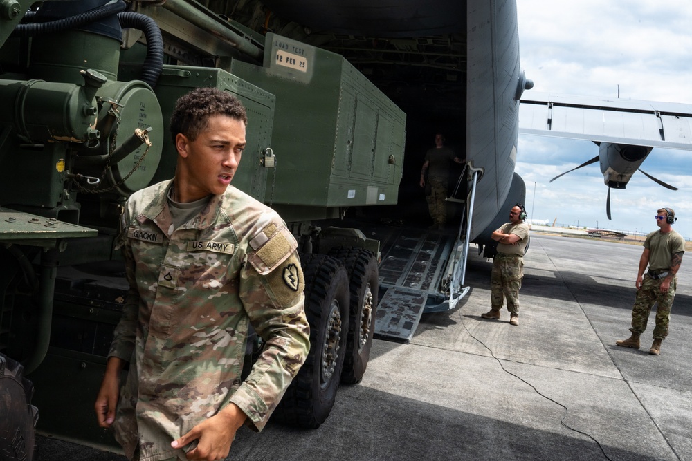 Balikatan 2026: 317th AW, 25ID airlift two HIMARS to Laoag, Philippines
