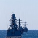 U.S. Navy warships transit in the Atlantic Ocean during Composite Training Unit Exercise (COMPTUEX)