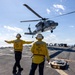 A MH-60R Seahawk of Helicopter Maritime Strike Squadron (HSM) 46 to take off from the flight deck of the USS Arleigh Burke (DDG 51)