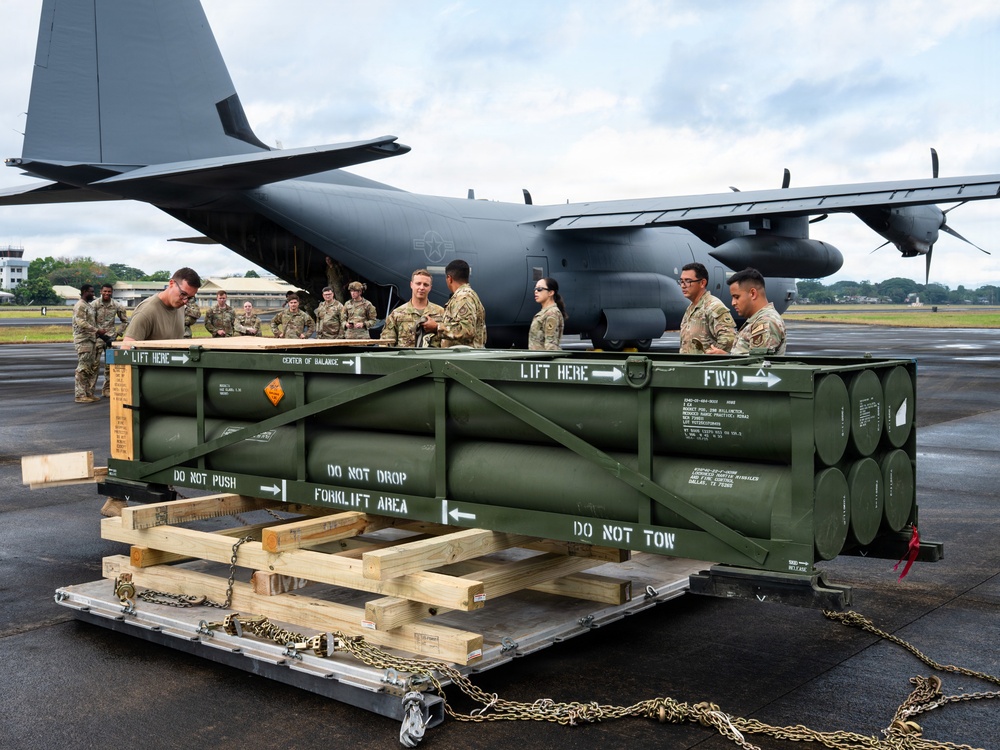 Balikatan 2026: 317th AW, USARPAC airlift HIMARS missile pod to Palawan, Philippines
