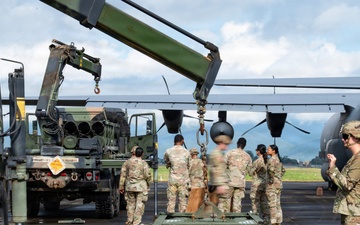 Balikatan 2026: 317th AW, USARPAC airlift HIMARS missile pod to Palawan, Philippines