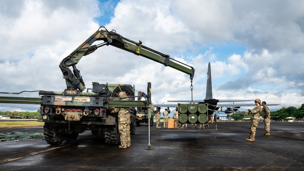 Balikatan 2026: 317th AW, USARPAC airlift HIMARS missile pod to Palawan, Philippines