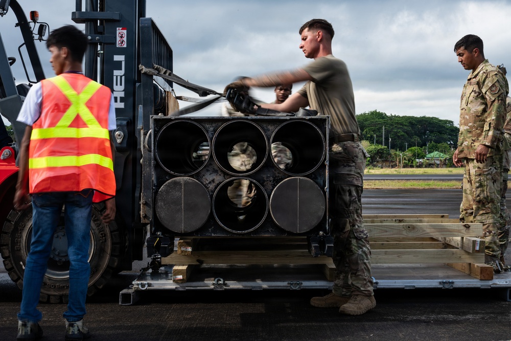 Balikatan 2026: 317th AW, USARPAC airlift HIMARS missile pod to Palawan, Philippines