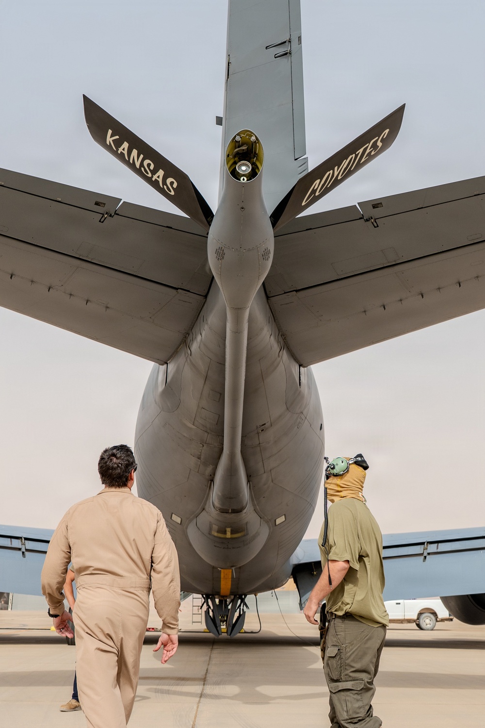 KC-135 Stratotanker performs aerial refueling operations in the U.S. Central Command area of responsibility