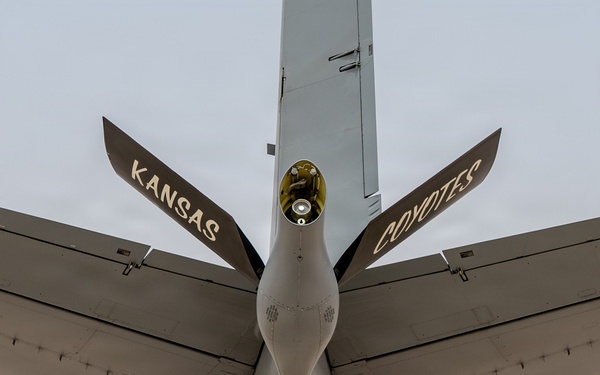KC-135 Stratotanker performs aerial refueling operations in the U.S. Central Command area of responsibility
