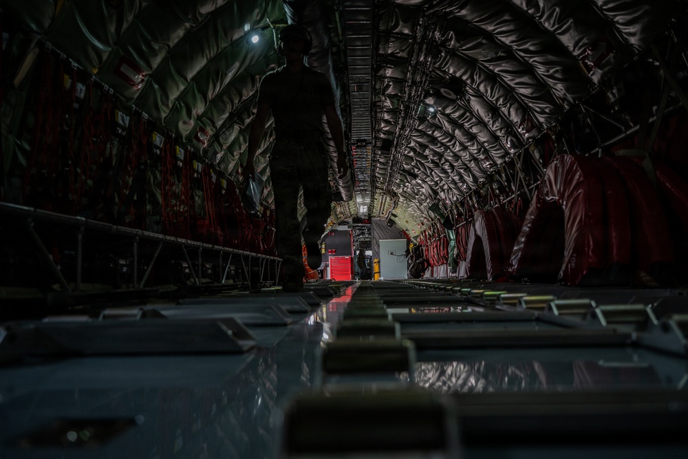 KC-135 Stratotanker performs aerial refueling operations in the U.S. Central Command area of responsibility