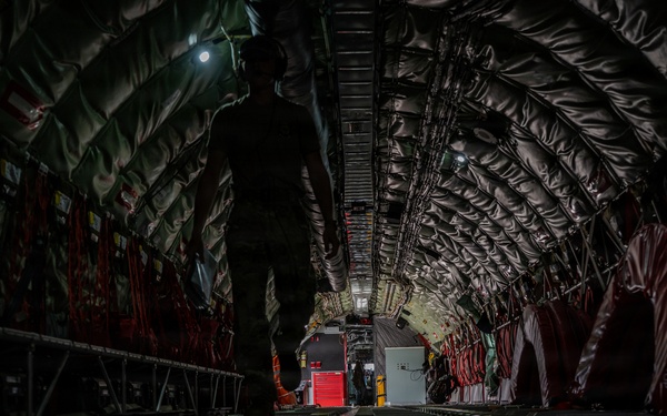 KC-135 Stratotanker performs aerial refueling operations in the U.S. Central Command area of responsibility
