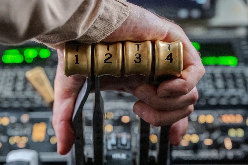 KC-135 Stratotanker performs aerial refueling operations in the U.S. Central Command area of responsibility