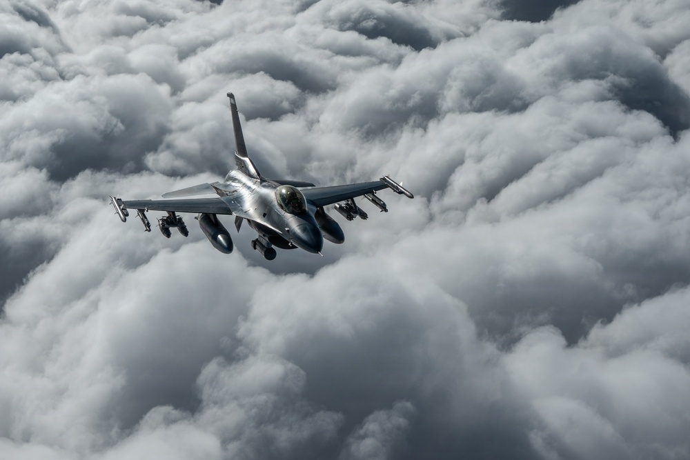 KC-135 Stratotanker performs aerial refueling operations in the U.S. Central Command area of responsibility