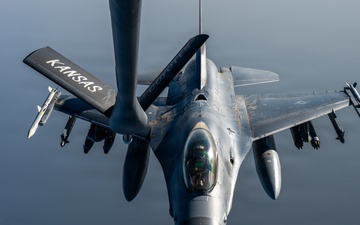 KC-135 Stratotanker performs aerial refueling operations in the U.S. Central Command area of responsibility