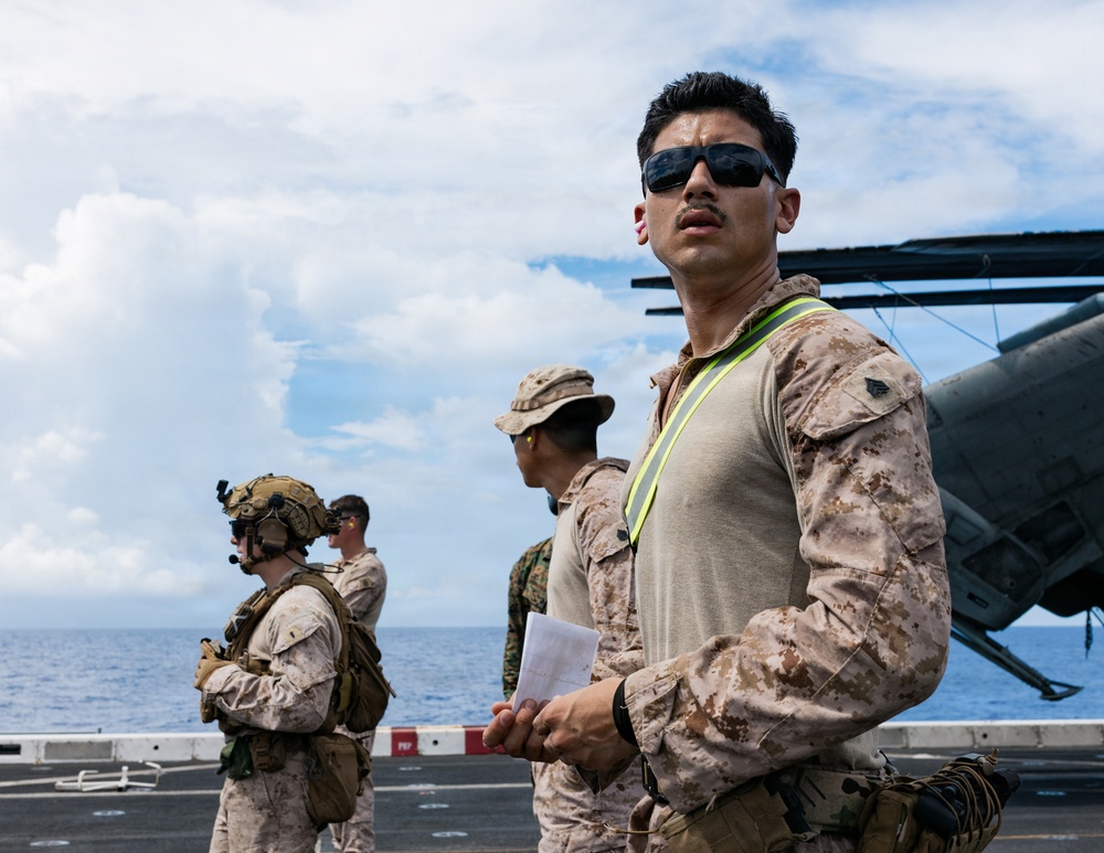 11th MEU Marines, Sailors Conduct Marksmanship Training aboard USS Portland