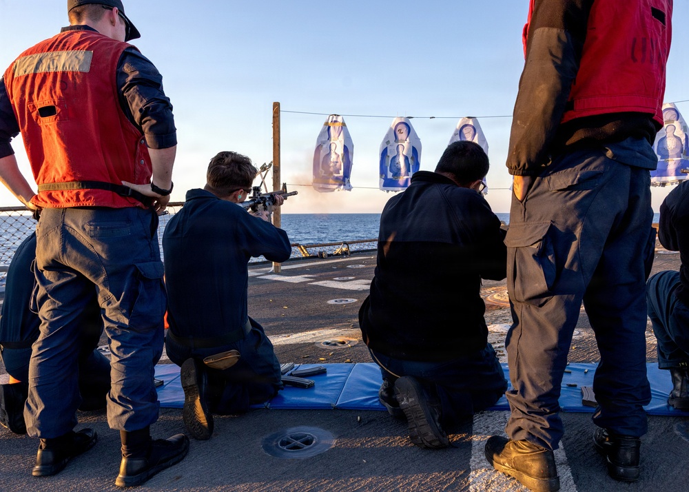 Sailors Maintain Small Arms Qualifications at Sea