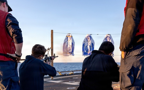 Sailors Maintain Small Arms Qualifications at Sea