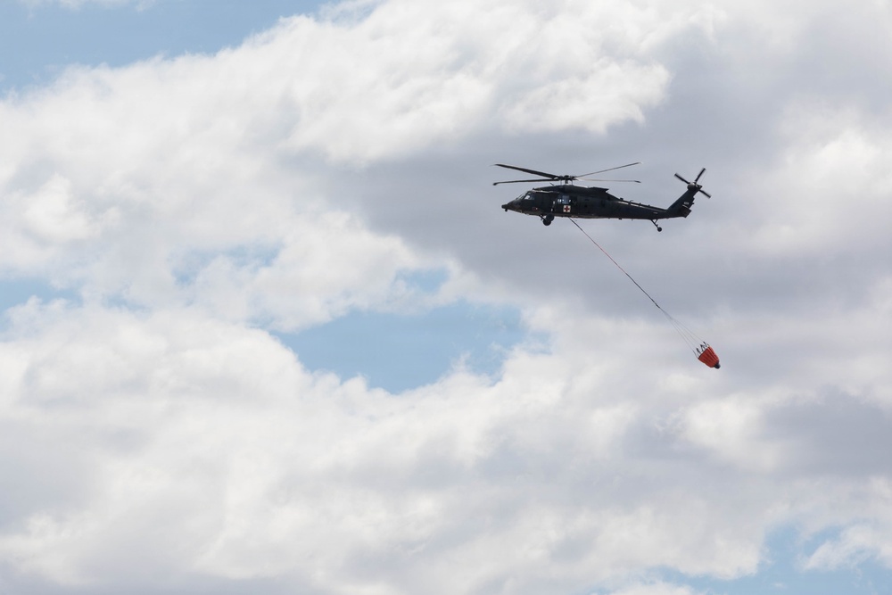 South Dakota National Guard conducts Black Hawk wildfire suppression drill at Angostura Reservoir