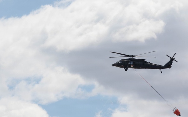 South Dakota National Guard conducts Black Hawk wildfire suppression drill at Angostura Reservoir