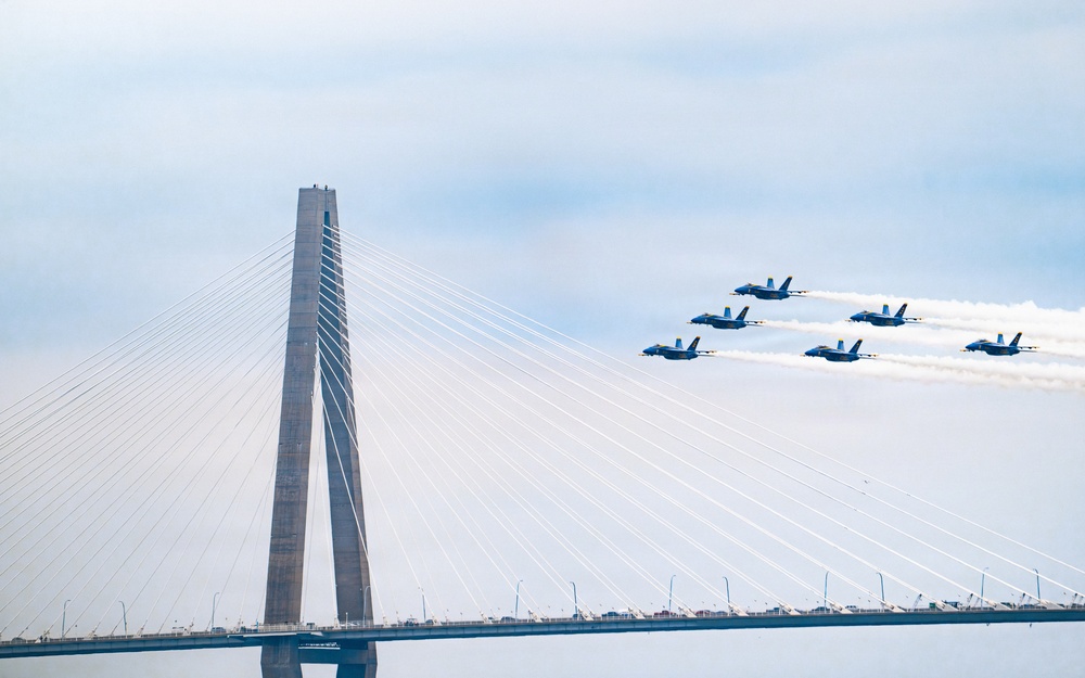 U.S. Navy Blue Angels practice for the 2026 Charleston Airshow
