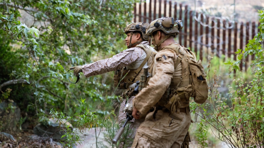 JTF-SB Marines and Sailors patrol along Southern Border
