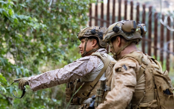 JTF-SB Marines and Sailors patrol along Southern Border