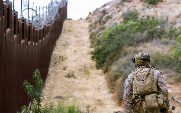JTF-SB Marines and Sailors patrol along Southern Border