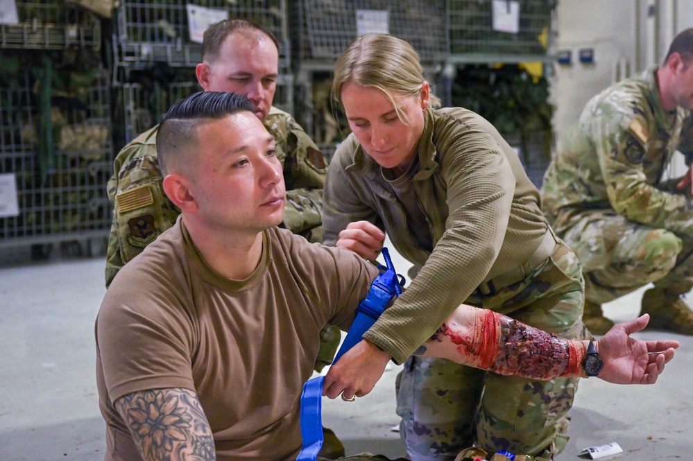 Moulage Rouge: USAF School of Aerospace Medicine brings 178th Wing TCCC training to life