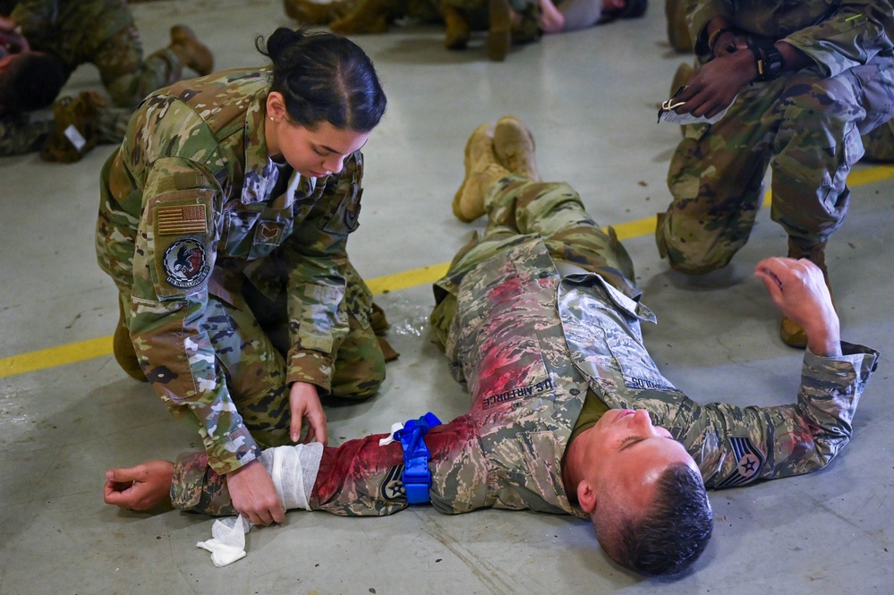 Moulage Rouge: USAF School of Aerospace Medicine brings 178th Wing TCCC training to life