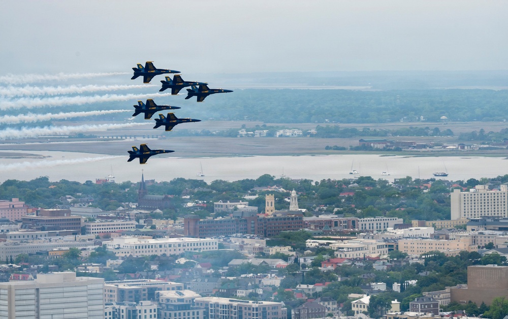 U.S. Navy Blue Angels practice for 2026 Charleston Airshow