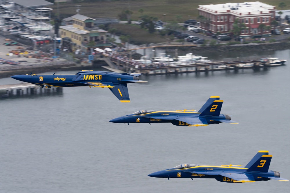 U.S. Navy Blue Angels Perform Practice Run Ahead of 2026 Charleston Airshow