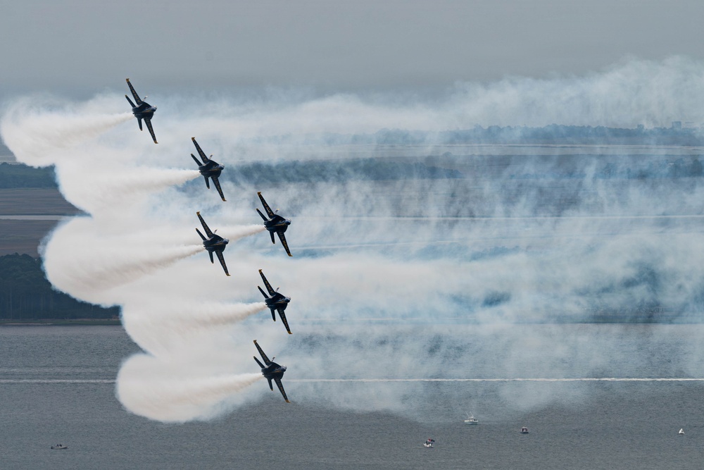 U.S. Navy Blue Angels Perform Practice Run Ahead of 2026 Charleston Airshow
